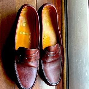Mens Alden 9.5 D Penny Loafer Moccasins Burgundy Soft Calf Full Strap Slip H499